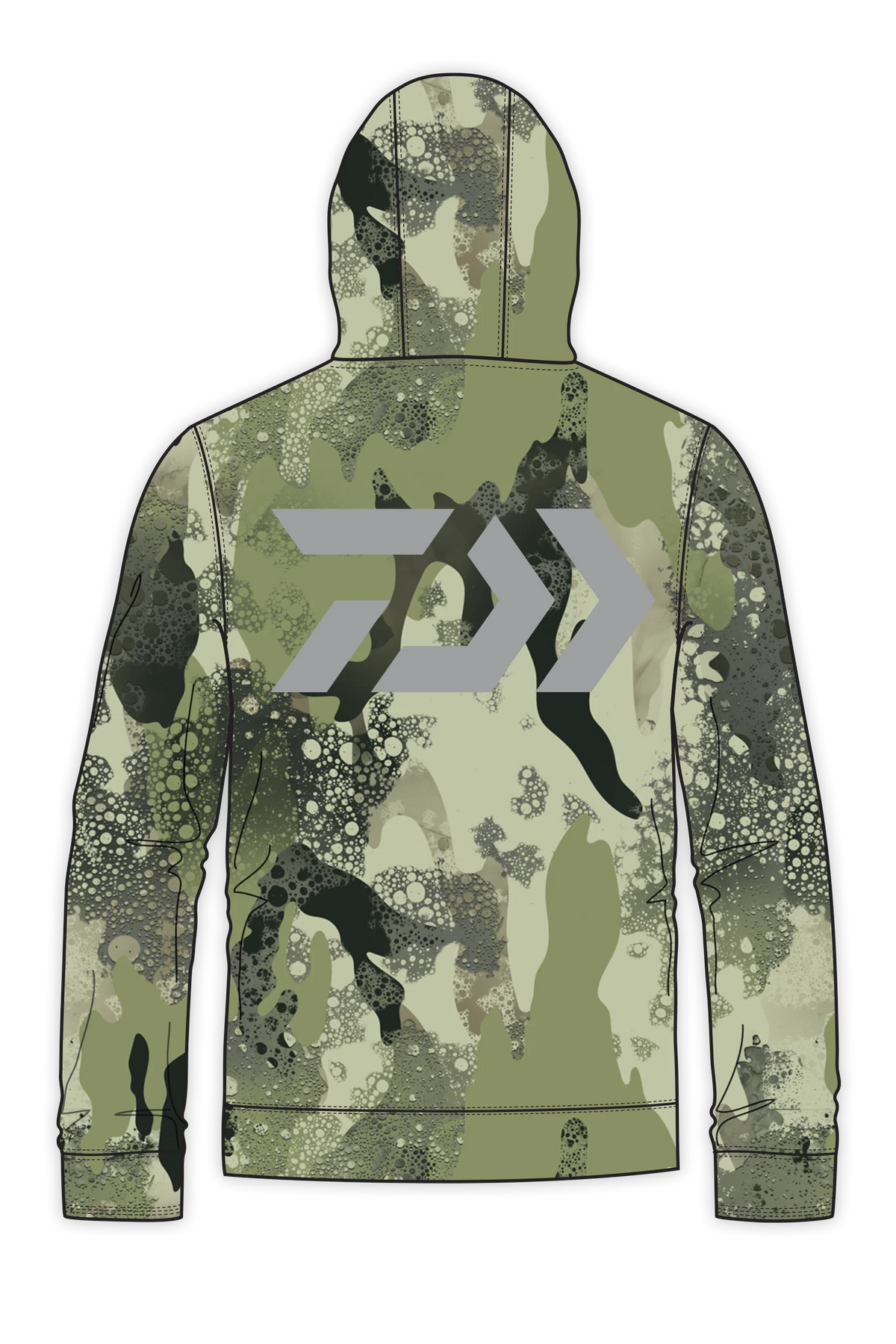 D-Vec Grey Logo Woods Camo Fleece Hoodie