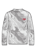 D-Vec Snow Camo Red Logo Ls Perf Sunshirt