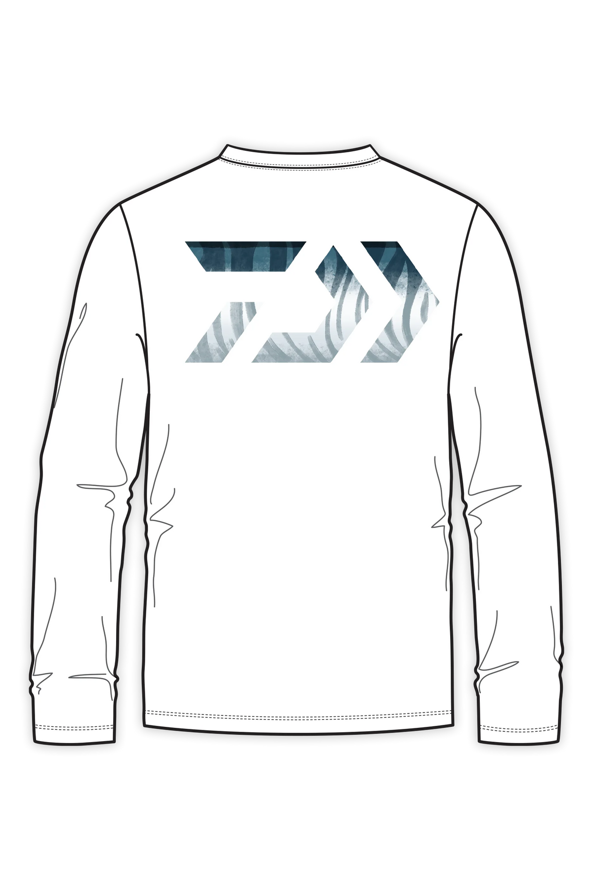 D-Vec Wahoo Fill Logo Wht Ls T-Shirt