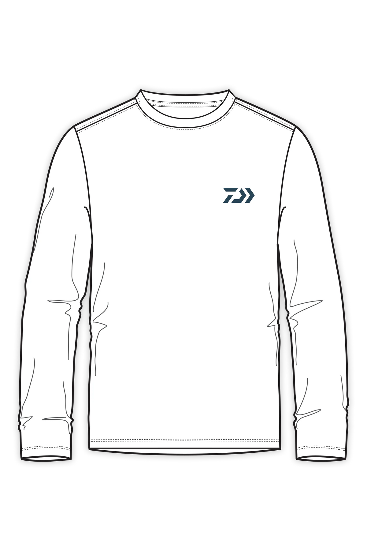 D-Vec Wahoo Fill Logo Wht Ls Sunshirt